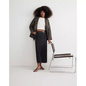 Madewell Womens Size 29 Denim Mid-Rise Maxi Skirt in Lunar Wash Black